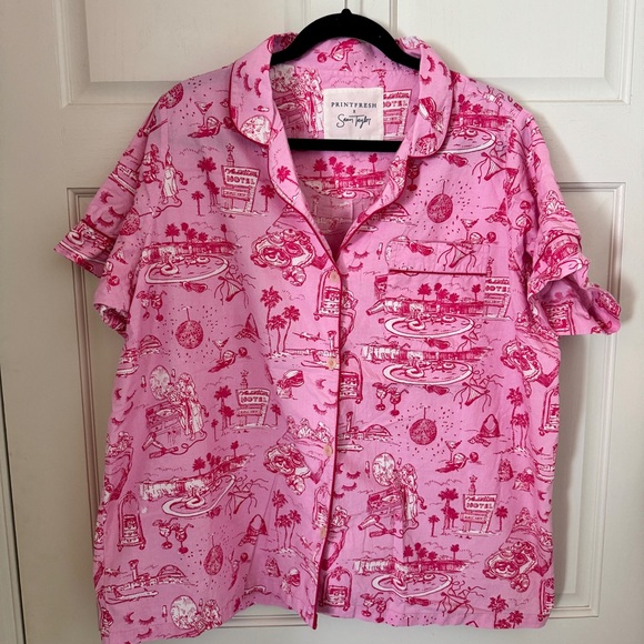 Printfresh Pink Illustrated Shirt - Picture 1 of 9